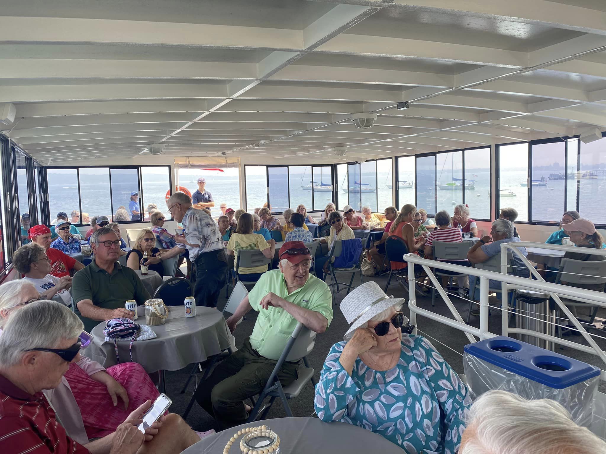 group photo on the boat
